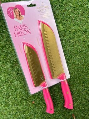 Paris Hilton Hot Pink 2pc Santoku Knife Set